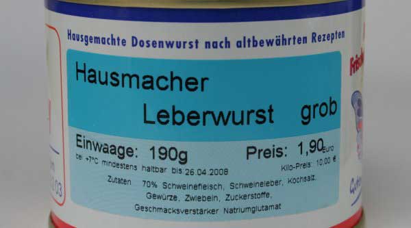 Dose - Hausmacher Leberwurst grob